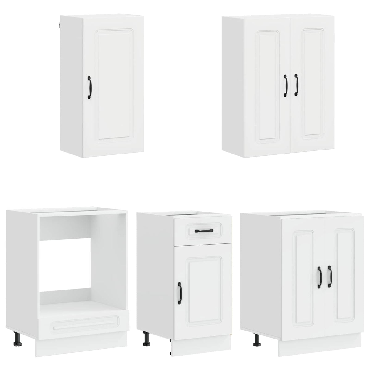 Kitchen Unit KALMAR 5 pcs High Gloss White Engineered Wood