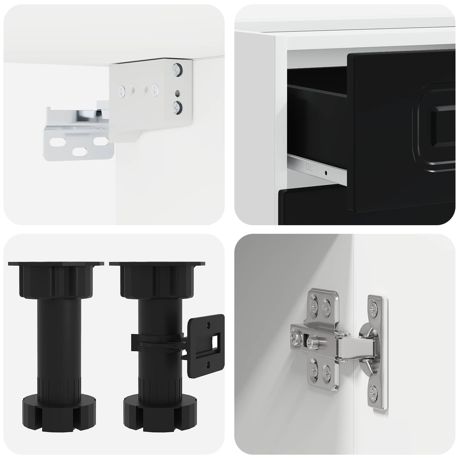 Kitchen Unit KALMAR 5 pcs Black Engineered Wood