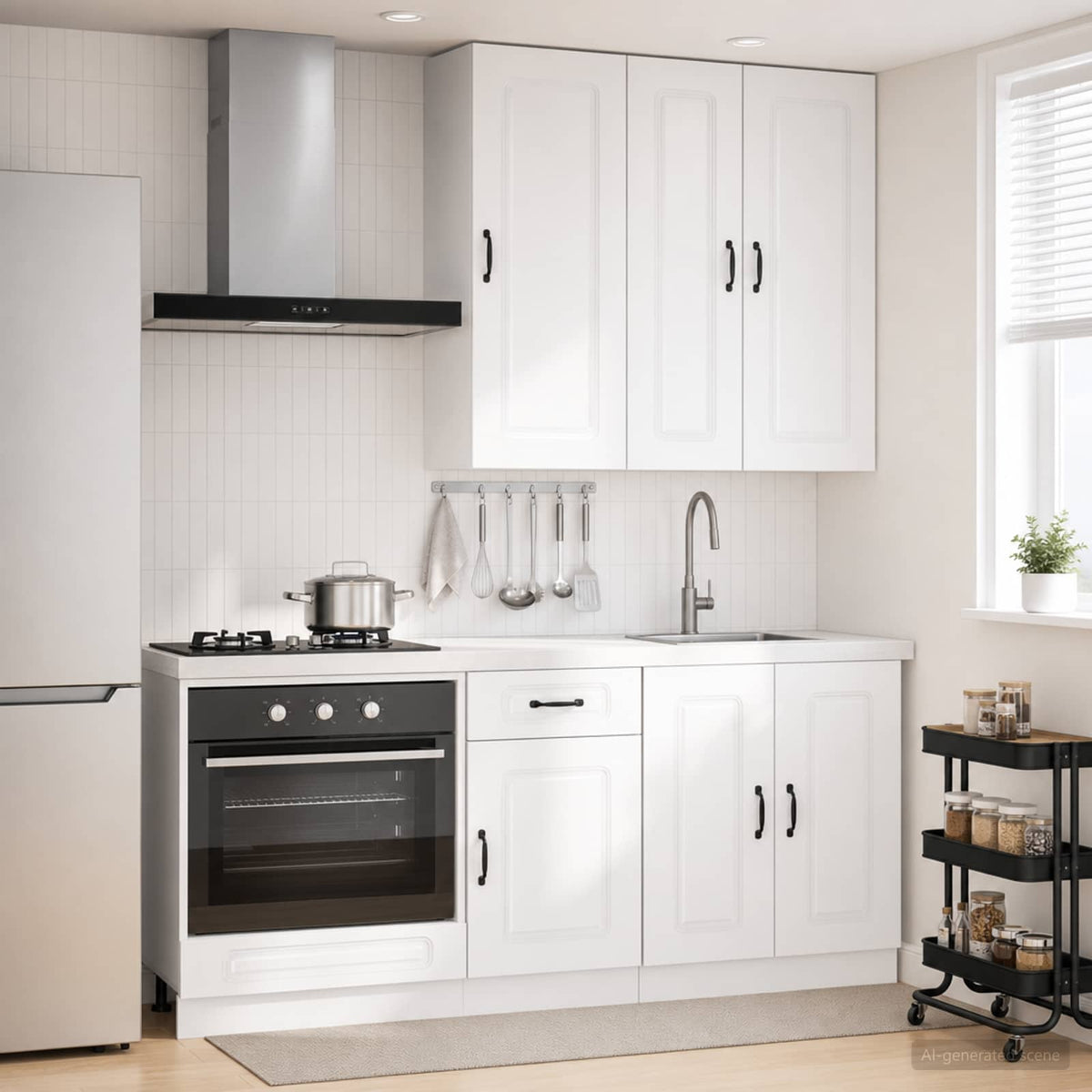 Kitchen Unit KALMAR 5 pcs High Gloss White Engineered Wood