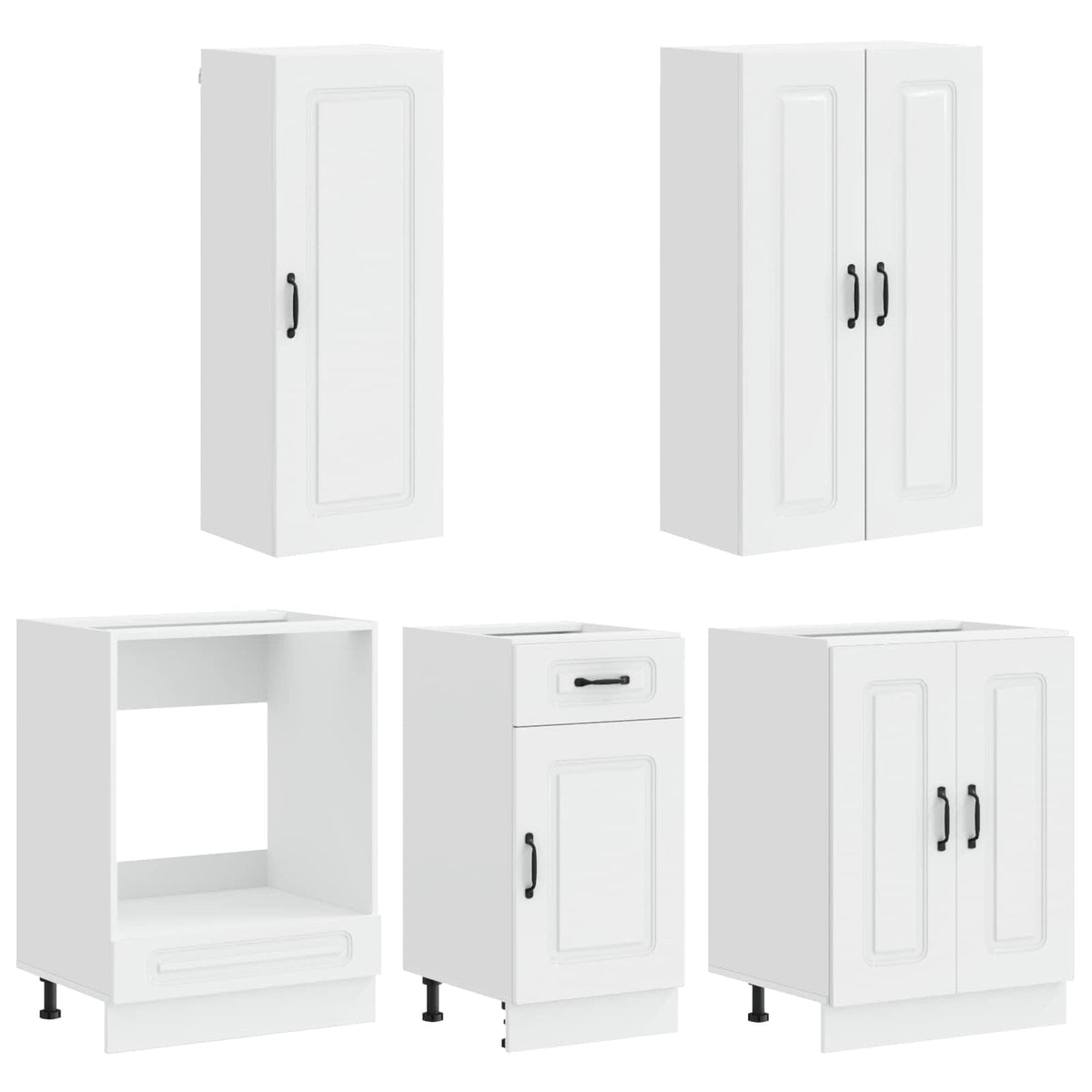 Kitchen Unit KALMAR 5 pcs High Gloss White Engineered Wood