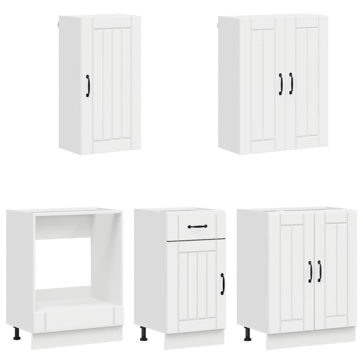 Kitchen Unit LUCCA 5 pcs High Gloss White Engineered Wood