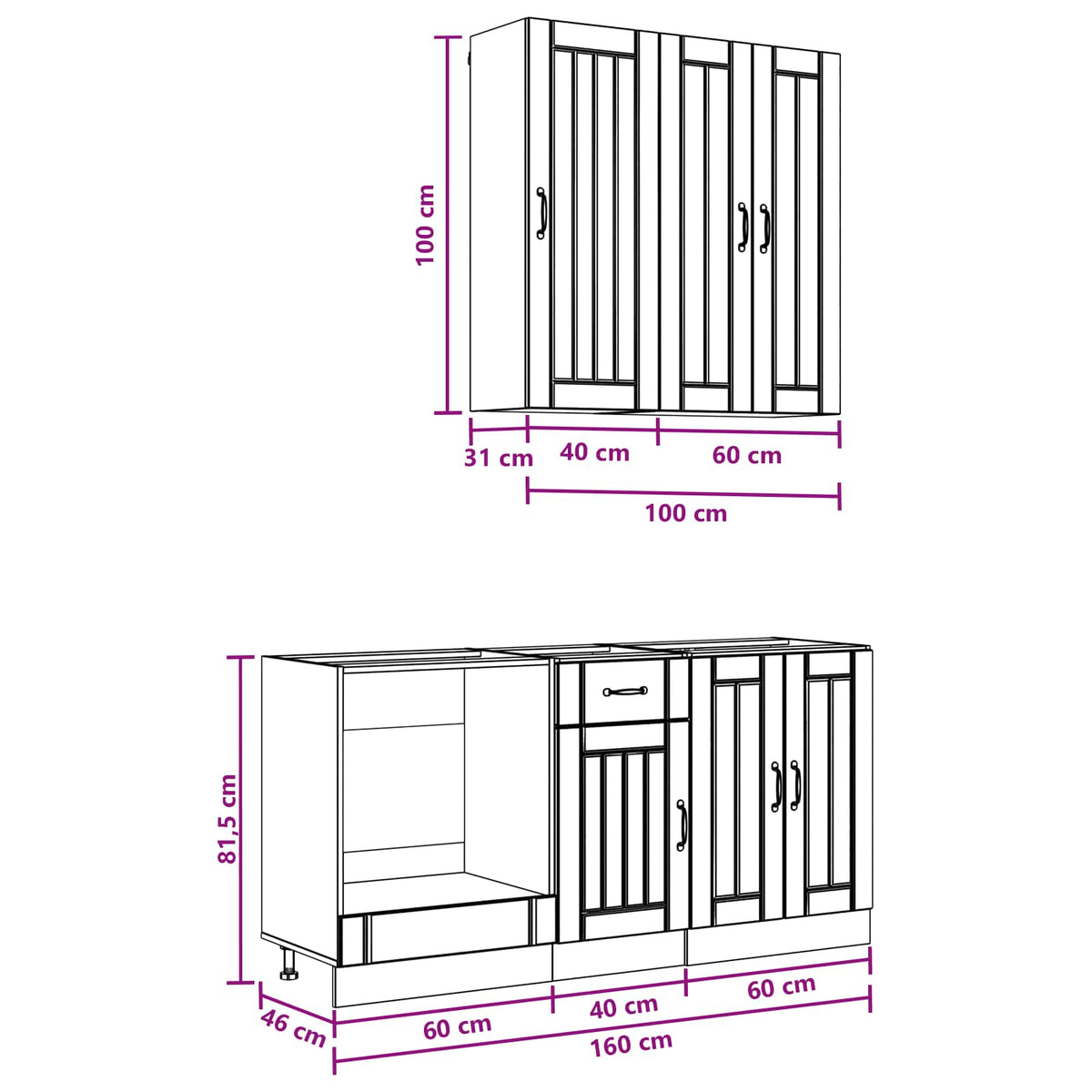 Kitchen Unit LUCCA 5 pcs White