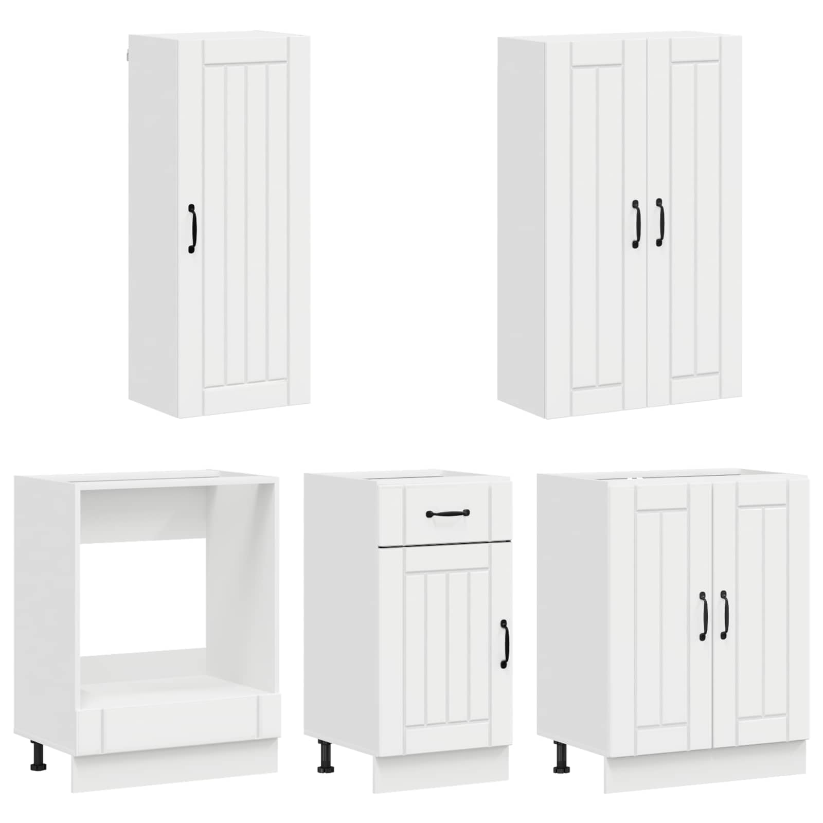 Kitchen Unit LUCCA 5 pcs High Gloss White Engineered Wood