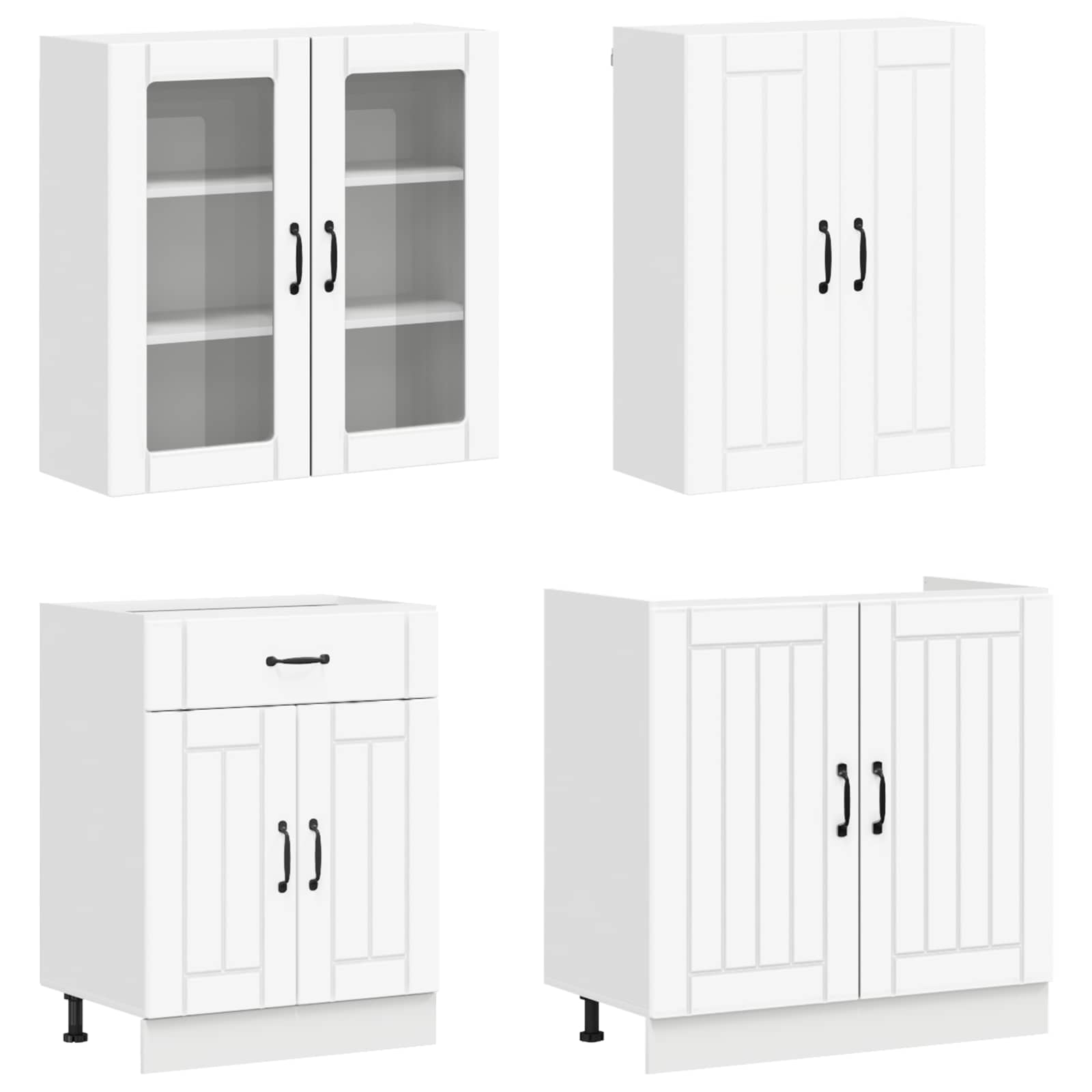 Kitchen Unit LUCCA 4 pcs White Engineered Wood
