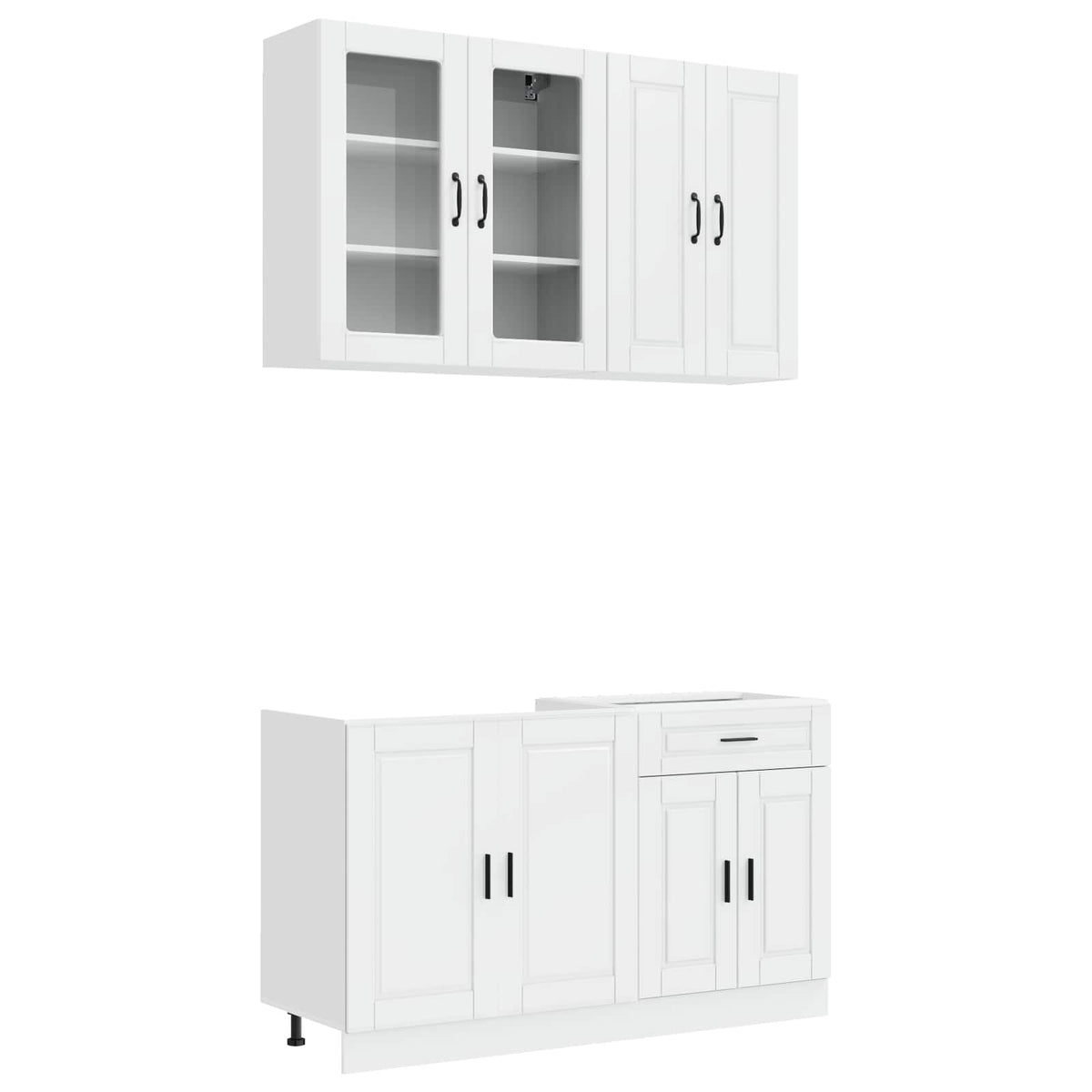 Kitchen Unit PORTO 4 pcs High Gloss White Engineered Wood