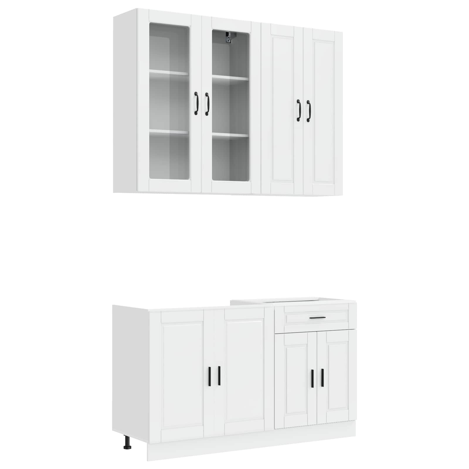 Kitchen Unit PORTO 4 pcs High Gloss White Engineered Wood