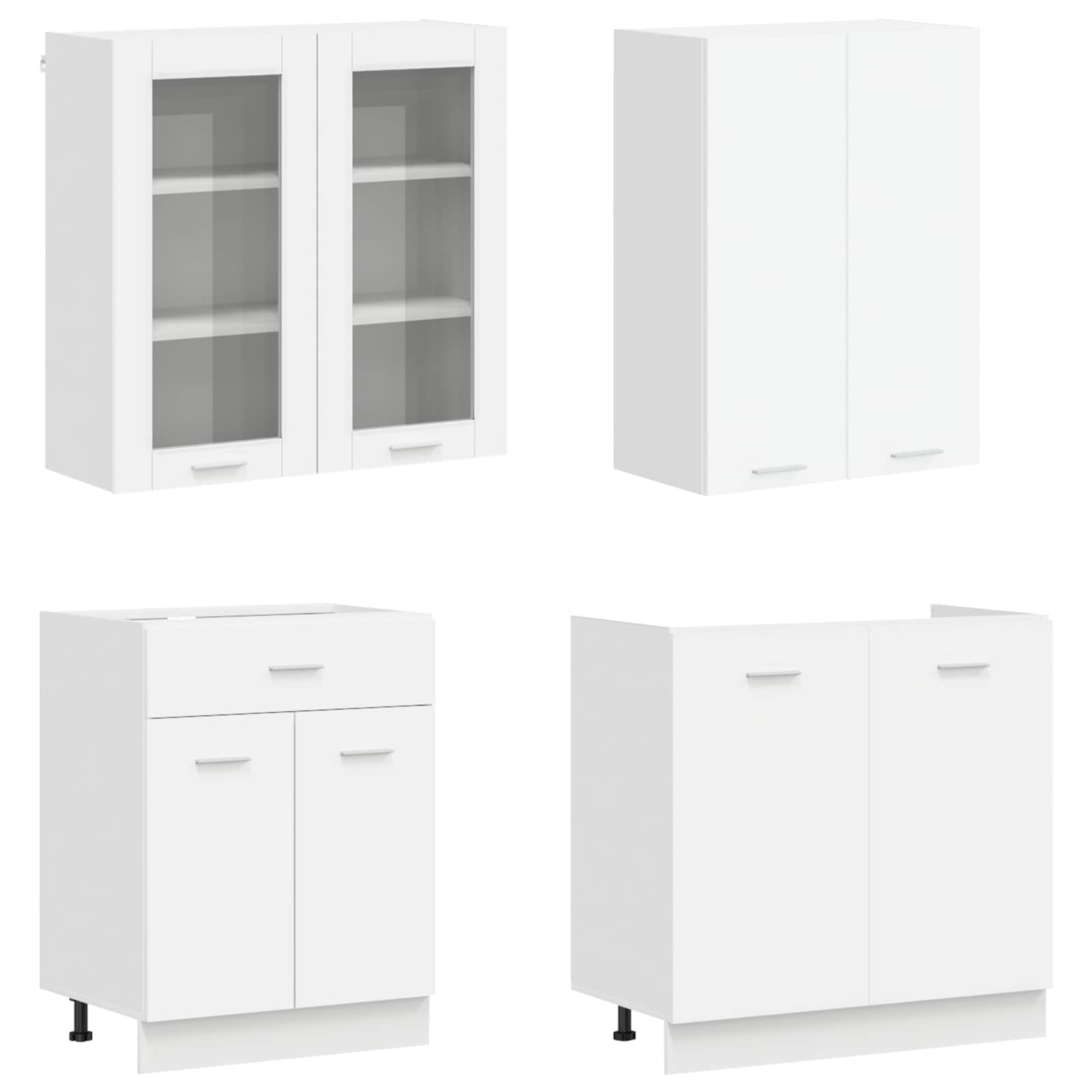 Kitchen Unit LYON 4 pcs White Engineered Wood