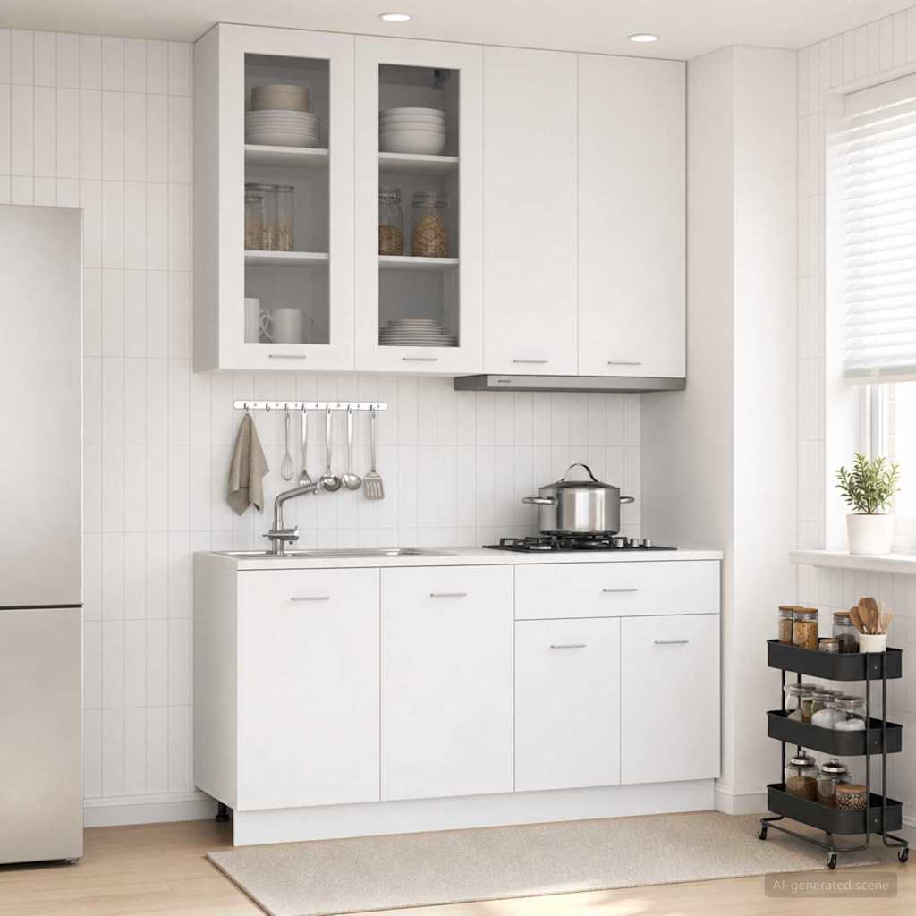 Kitchen Unit LYON 4 pcs White Engineered Wood