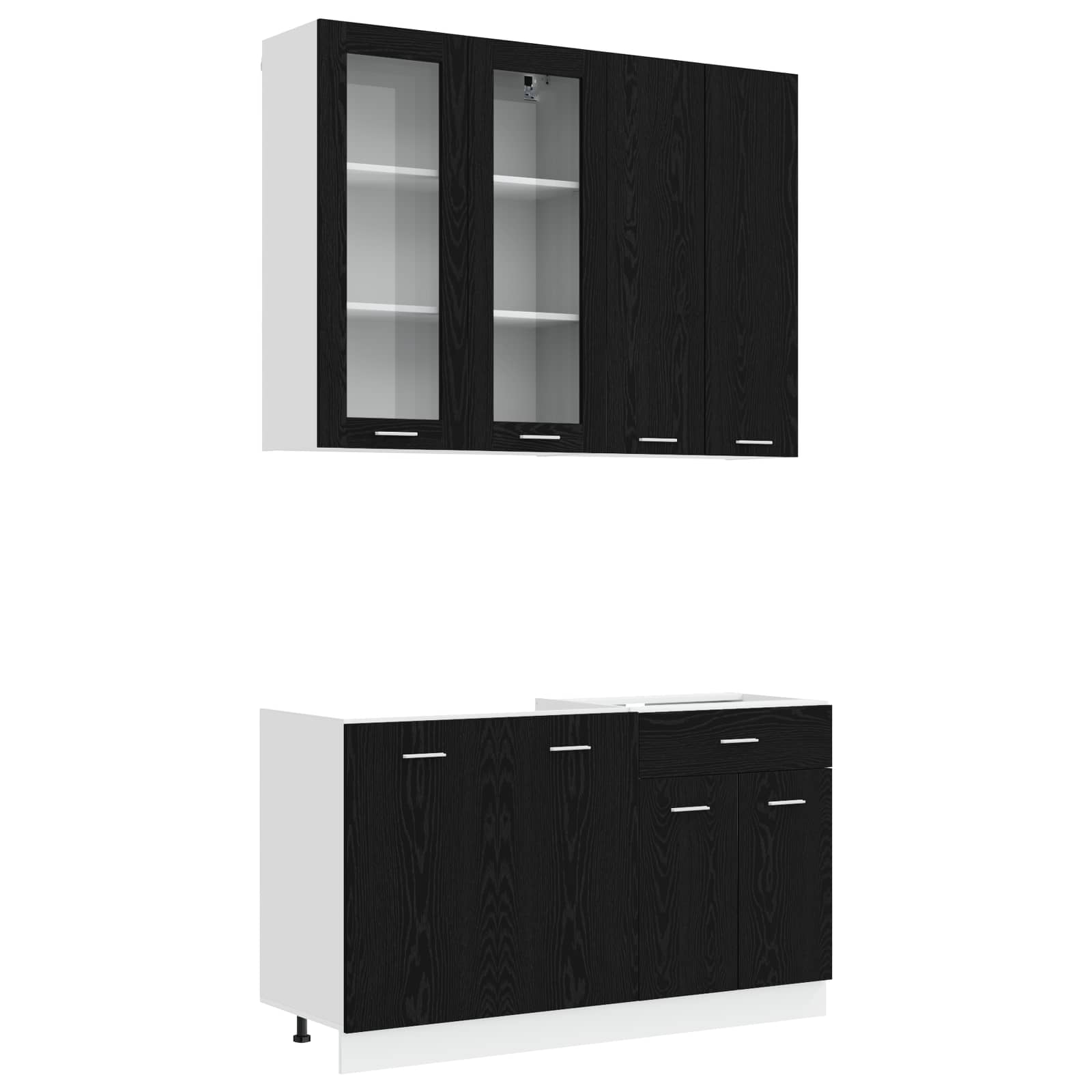 Kitchen Unit LYON 4 pcs Black Oak Engineered Wood