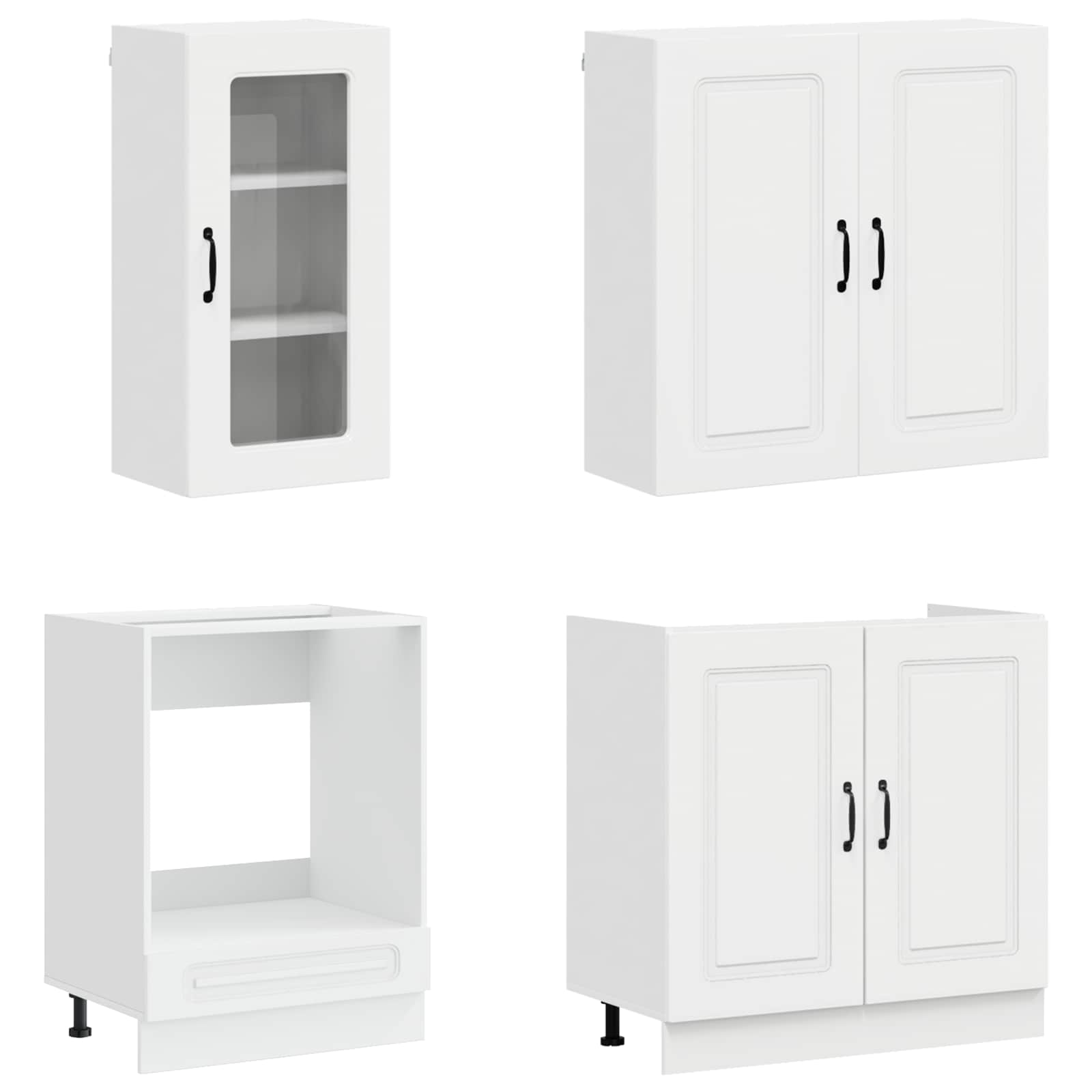 Kitchen Unit KALMAR 8 pcs High Gloss White Engineered Wood