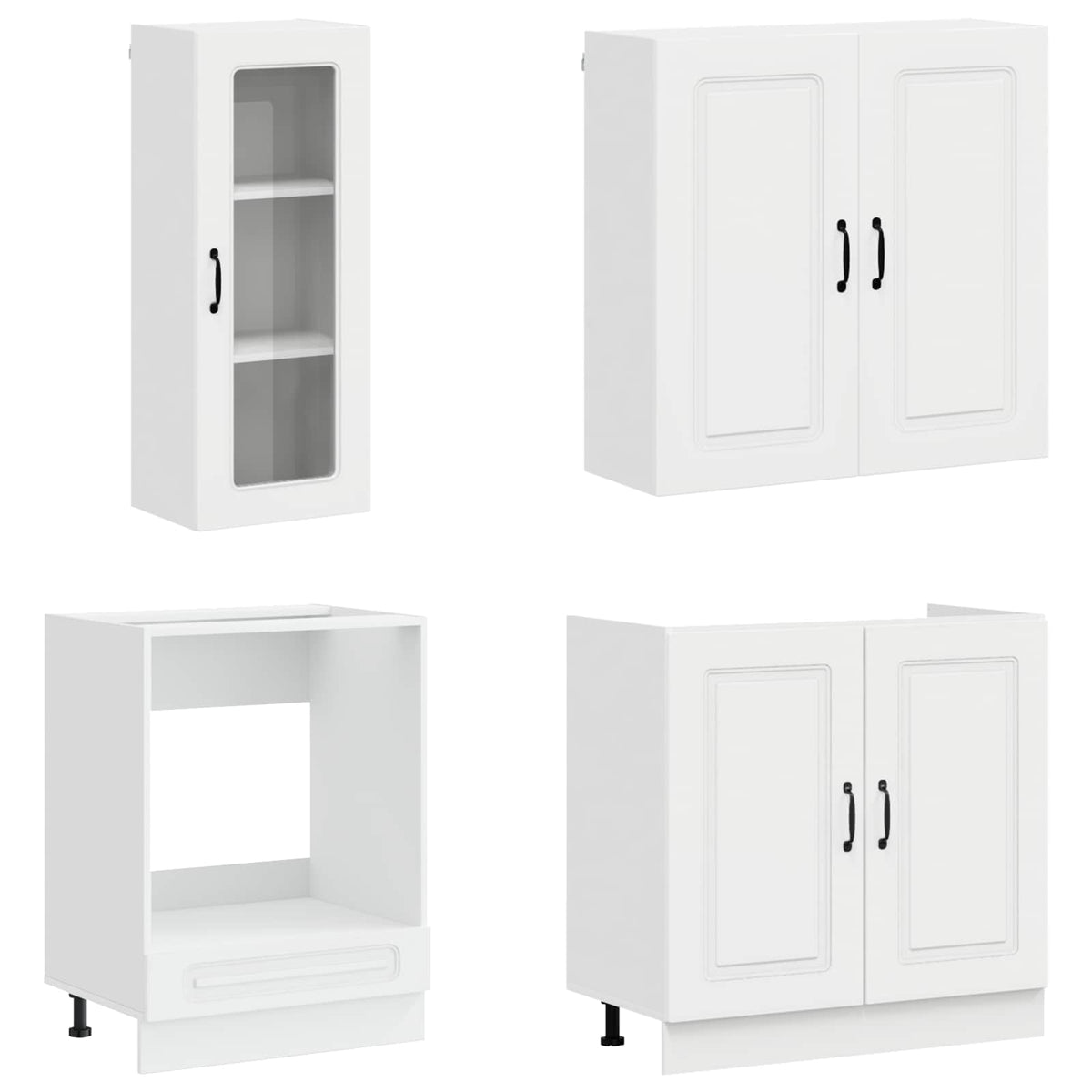 Kitchen Unit KALMAR 8 pcs High Gloss White Engineered Wood