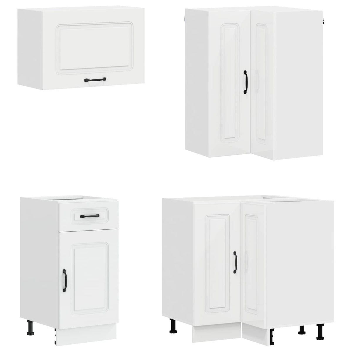 Kitchen Unit KALMAR 8 pcs High Gloss White Engineered Wood