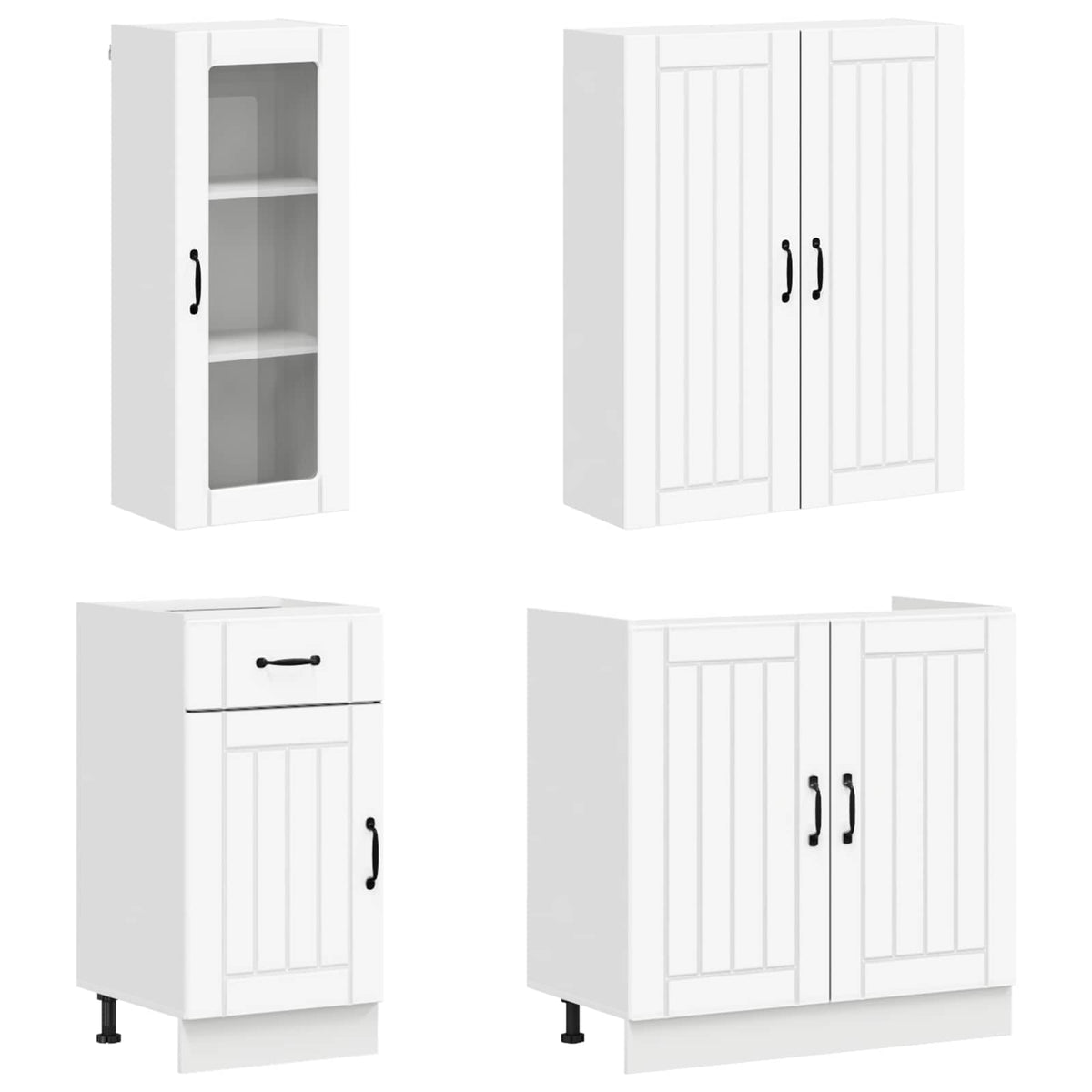 Kitchen Unit LUCCA 8 pcs White Engineered Wood