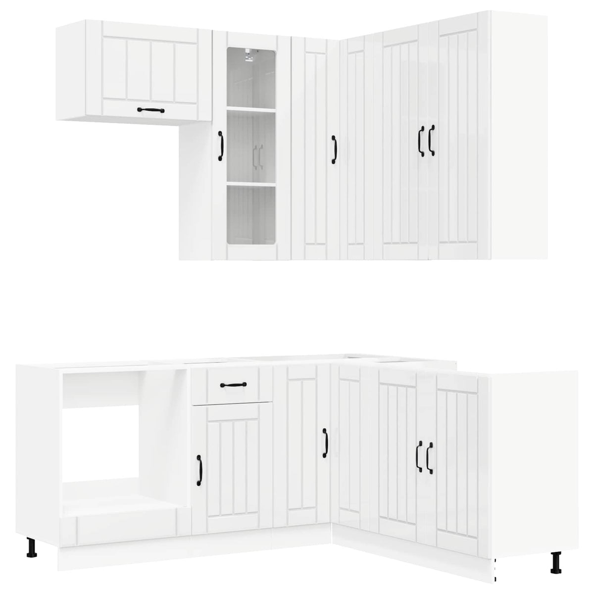 Kitchen Unit LUCCA 8 pcs High Gloss White Engineered Wood