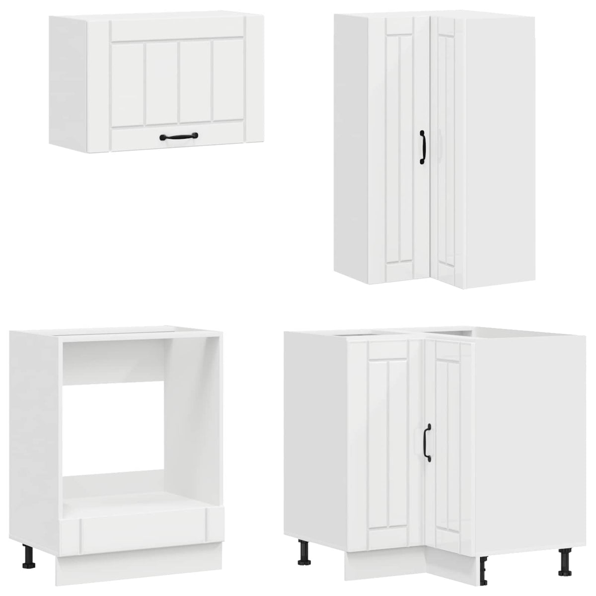 Kitchen Unit LUCCA 8 pcs High Gloss White Engineered Wood