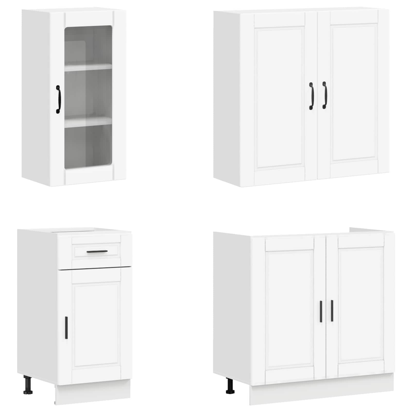 Kitchen Unit PORTO 8 pcs White Engineered Wood