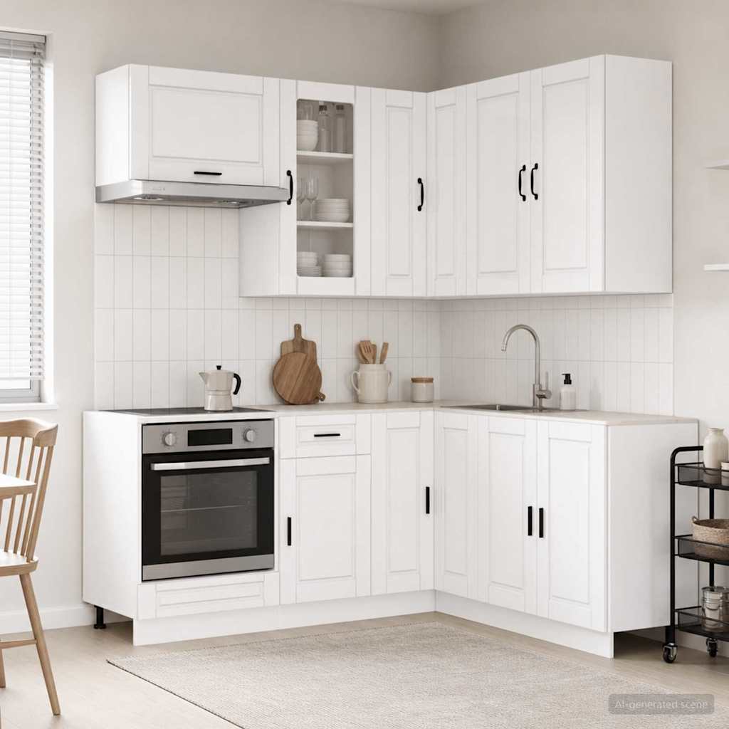 Kitchen Unit PORTO 8 pcs High Gloss White Engineered Wood