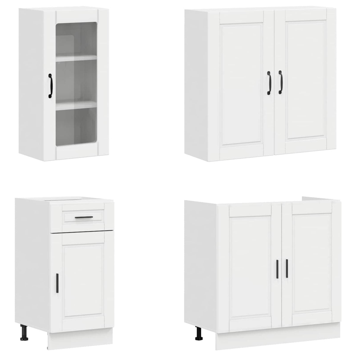Kitchen Unit PORTO 8 pcs High Gloss White Engineered Wood
