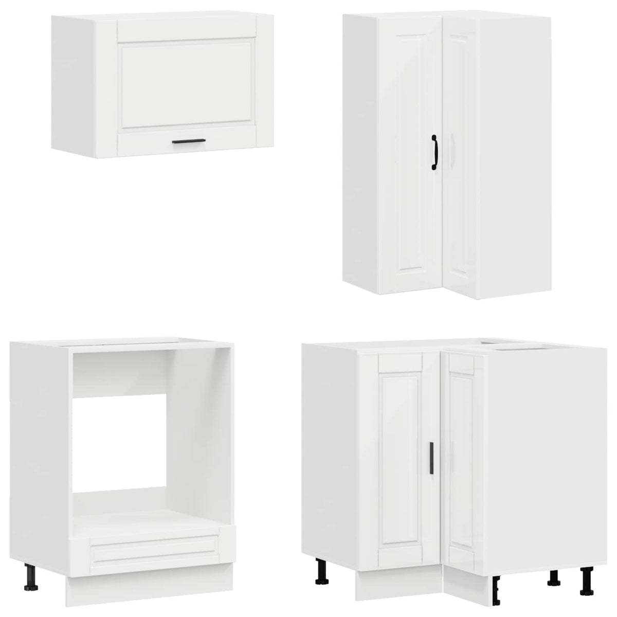 Kitchen Unit PORTO 8 pcs High Gloss White Engineered Wood