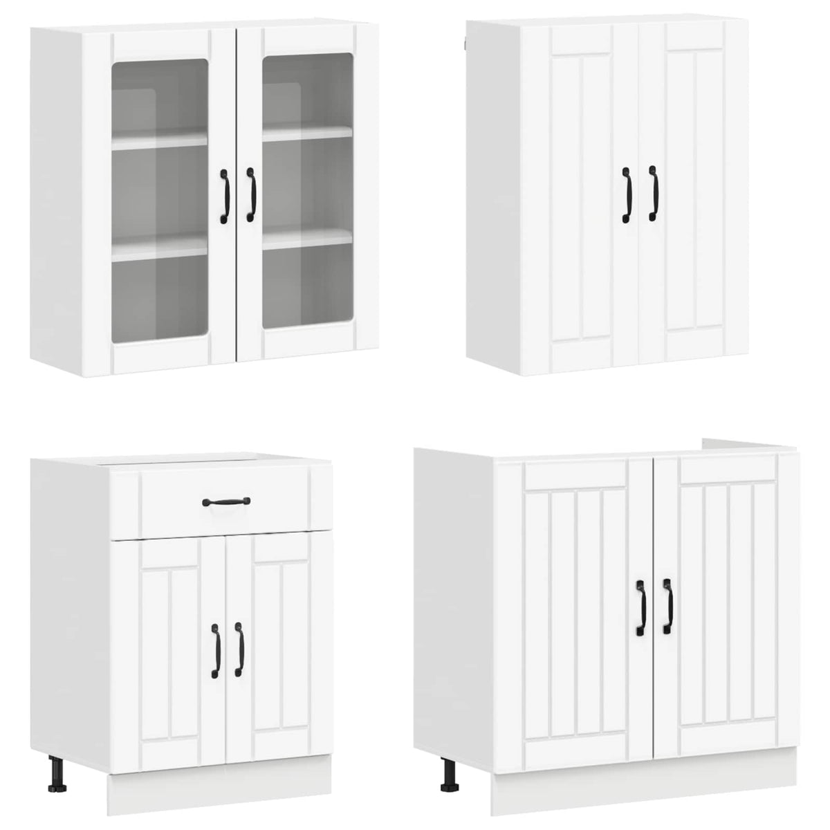 Kitchen Unit LUCCA 8 pcs White Engineered Wood