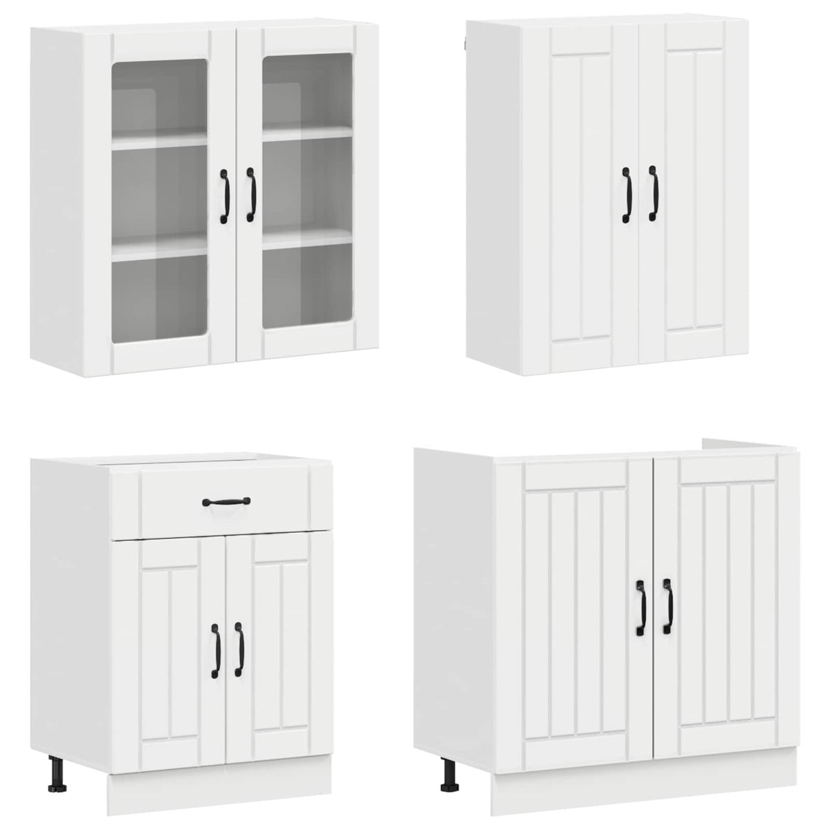 Kitchen Unit LUCCA 8 pcs High Gloss White Engineered Wood
