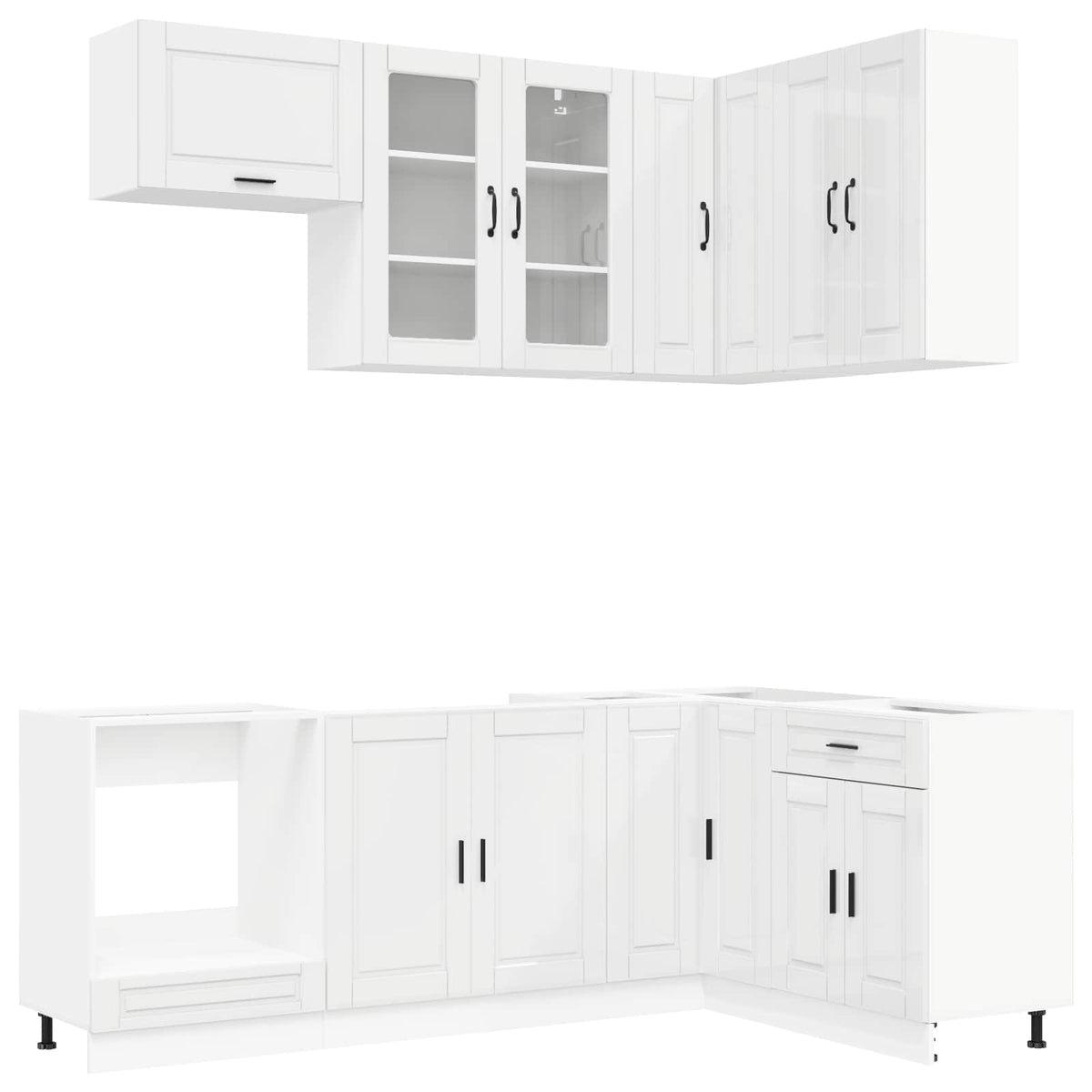 Kitchen Unit PORTO 8 pcs High Gloss White Engineered Wood