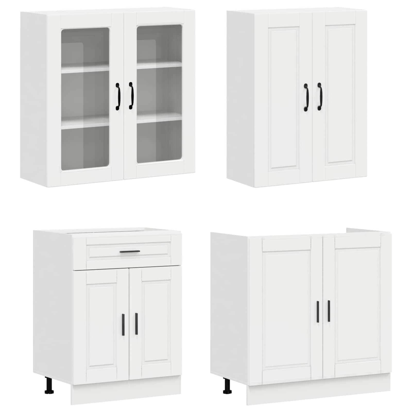 Kitchen Unit PORTO 8 pcs High Gloss White Engineered Wood