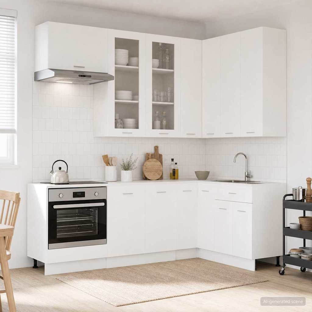 Kitchen Unit LYON 8 pcs White Engineered Wood