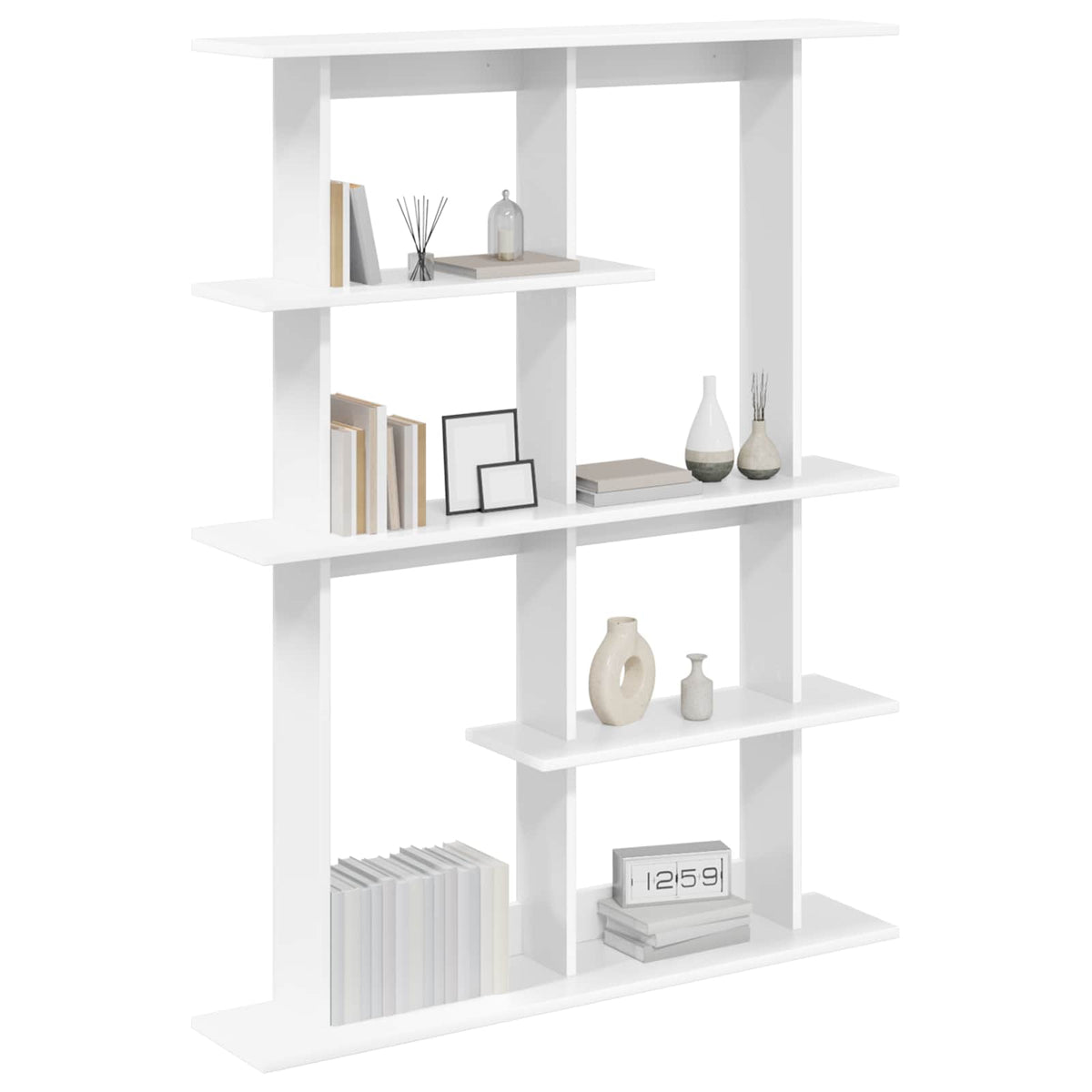 Wall Shelf White 102 x 20 x 130 cm Engineered Wood