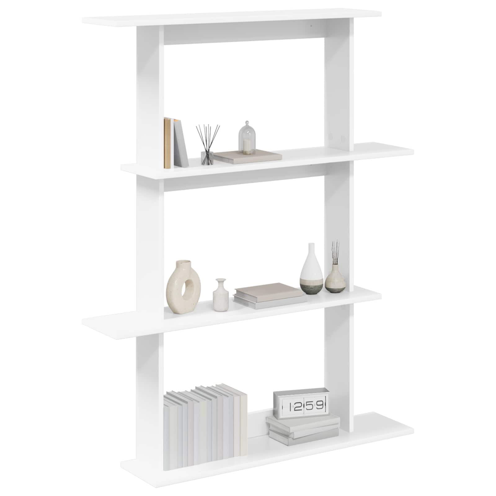 Wall Shelf White 100 x 20 x 126 cm Engineered Wood
