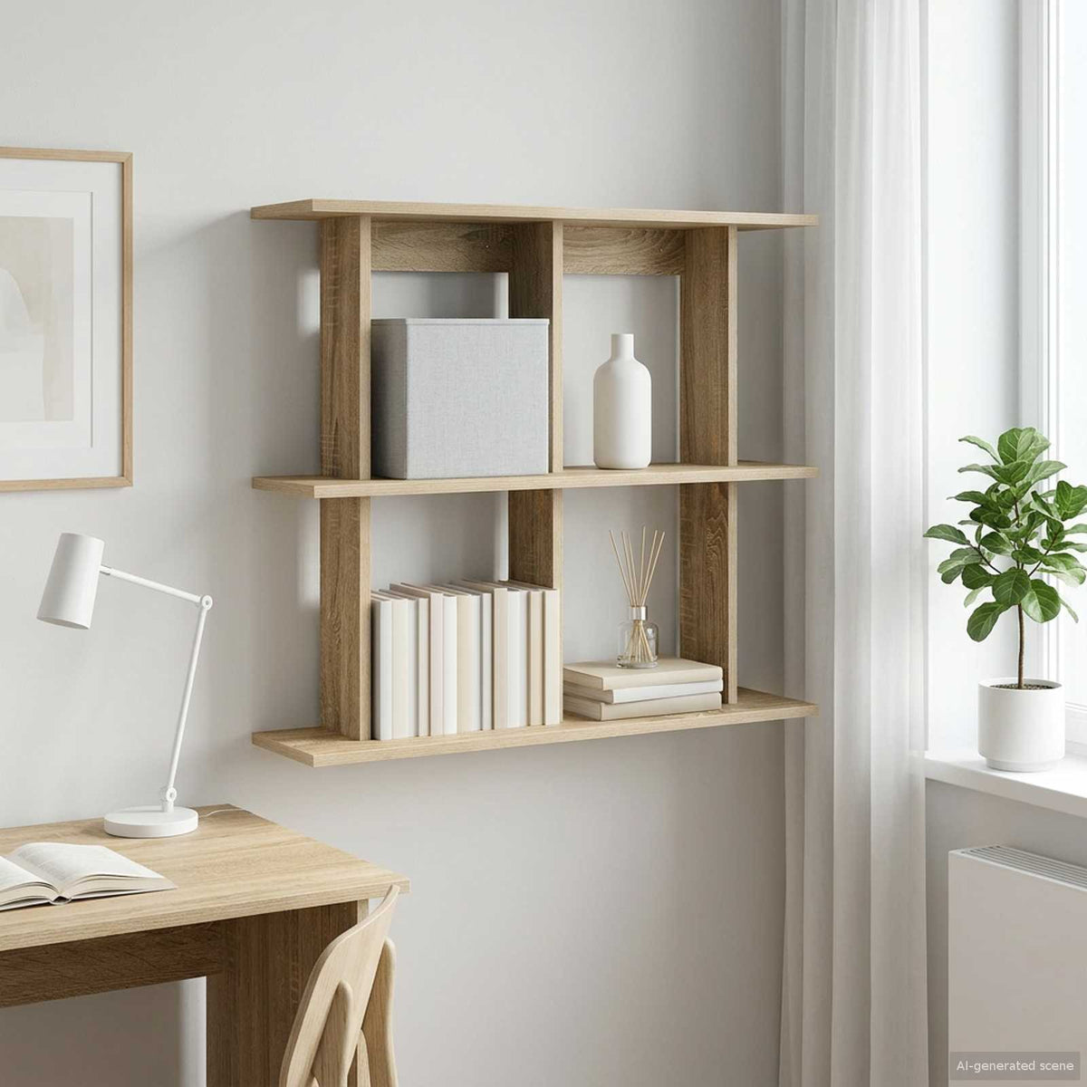 Wall Shelf Wall-Mounted Brown 80 x 20 x 75 cm Engineered Wood