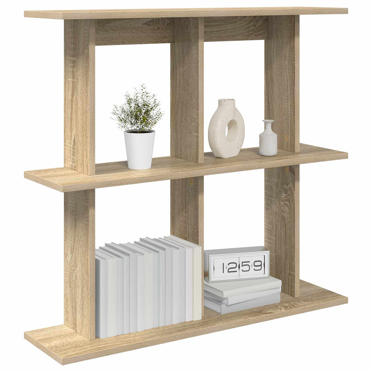 Wall Shelf Wall-Mounted Brown 80 x 20 x 75 cm Engineered Wood