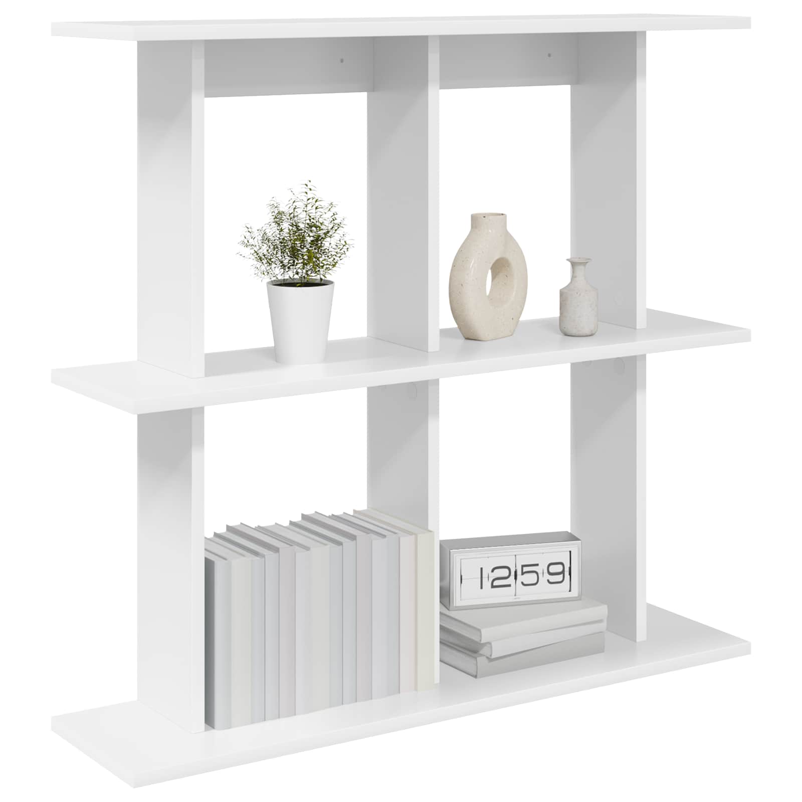 Wall Shelf Wall-Mounted White 100 x 20 x 75 cm Engineered Wood