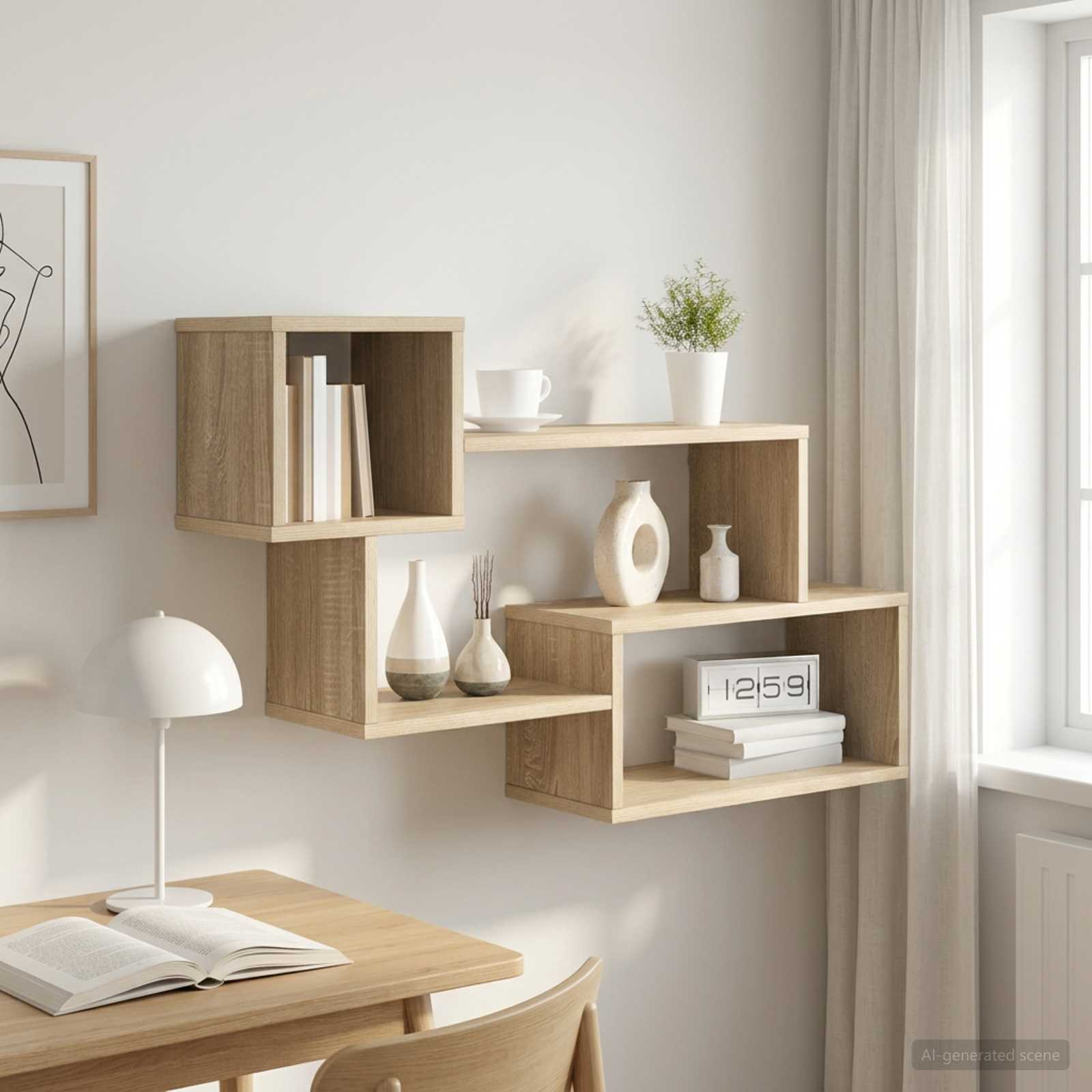 Floating Shelf Wall-Mounted Sonoma Oak 87 x 20 x 55 cm