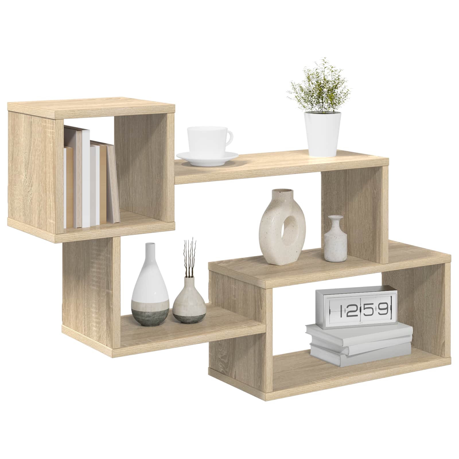 Floating Shelf Wall-Mounted Brown 87 x 20 x 55 cm