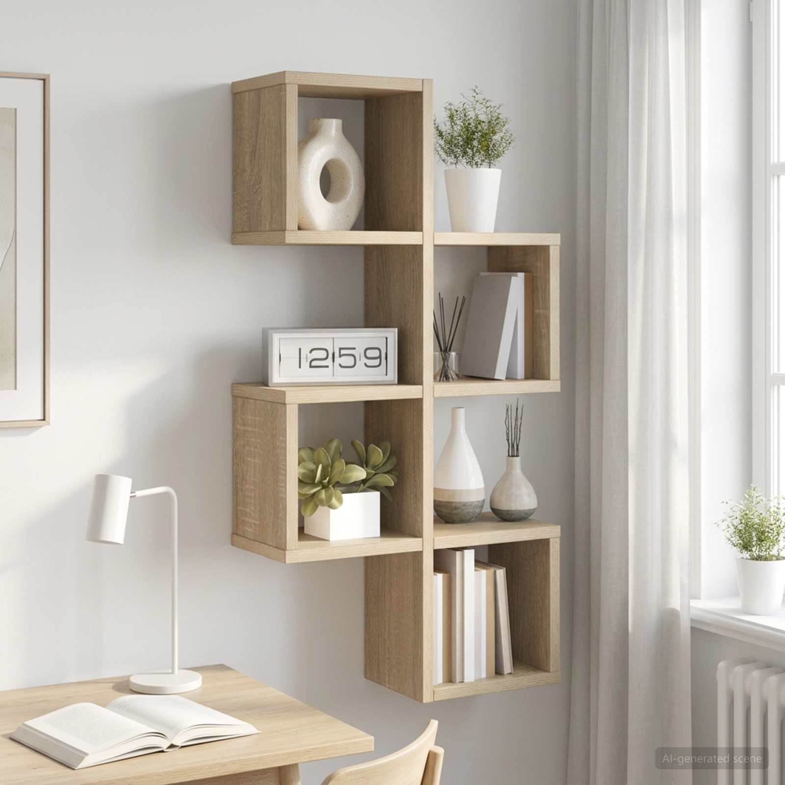 Wall Shelf Wall-Mounted Sonoma Oak 39 x 15 x 76 cm