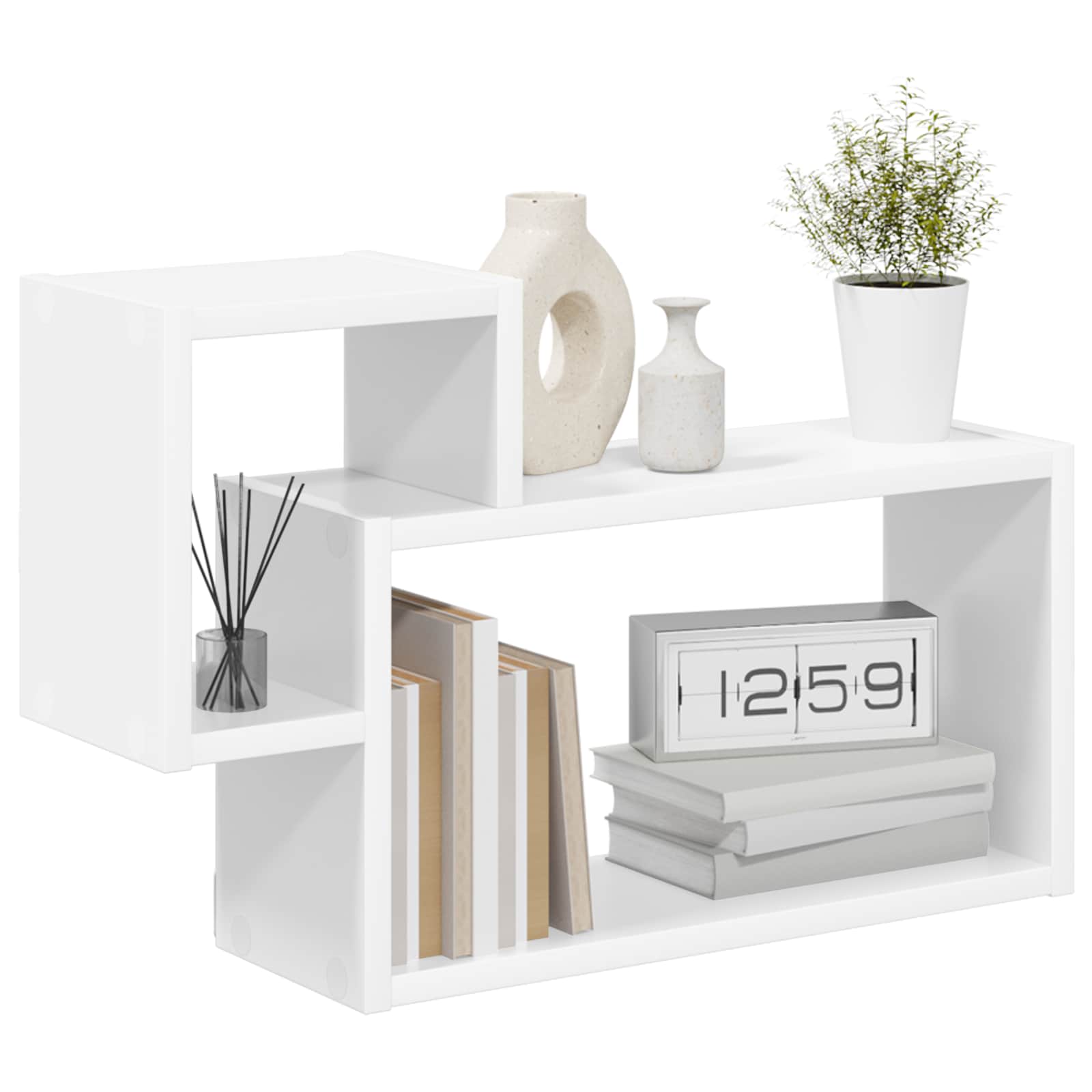 Wall Shelf Wall-Mounted White 55 x 15 x 35 cm Engineered Wood