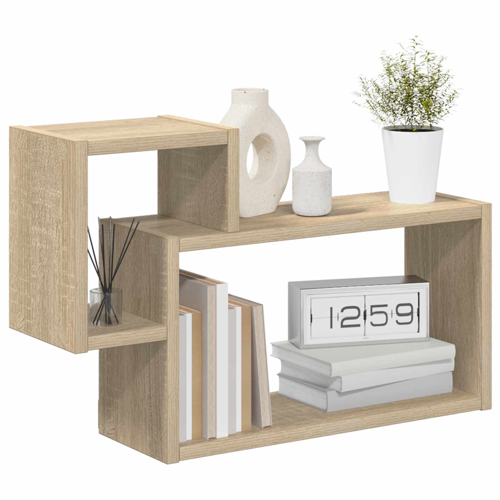 Wall Shelf Wall-Mounted Brown 55 x 15 x 35 cm Engineered Wood