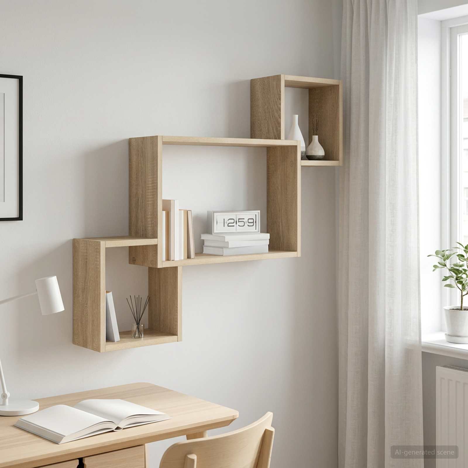Wall Shelf Wall-Mounted Sonoma Oak 91.5 x 15 x 76 cm