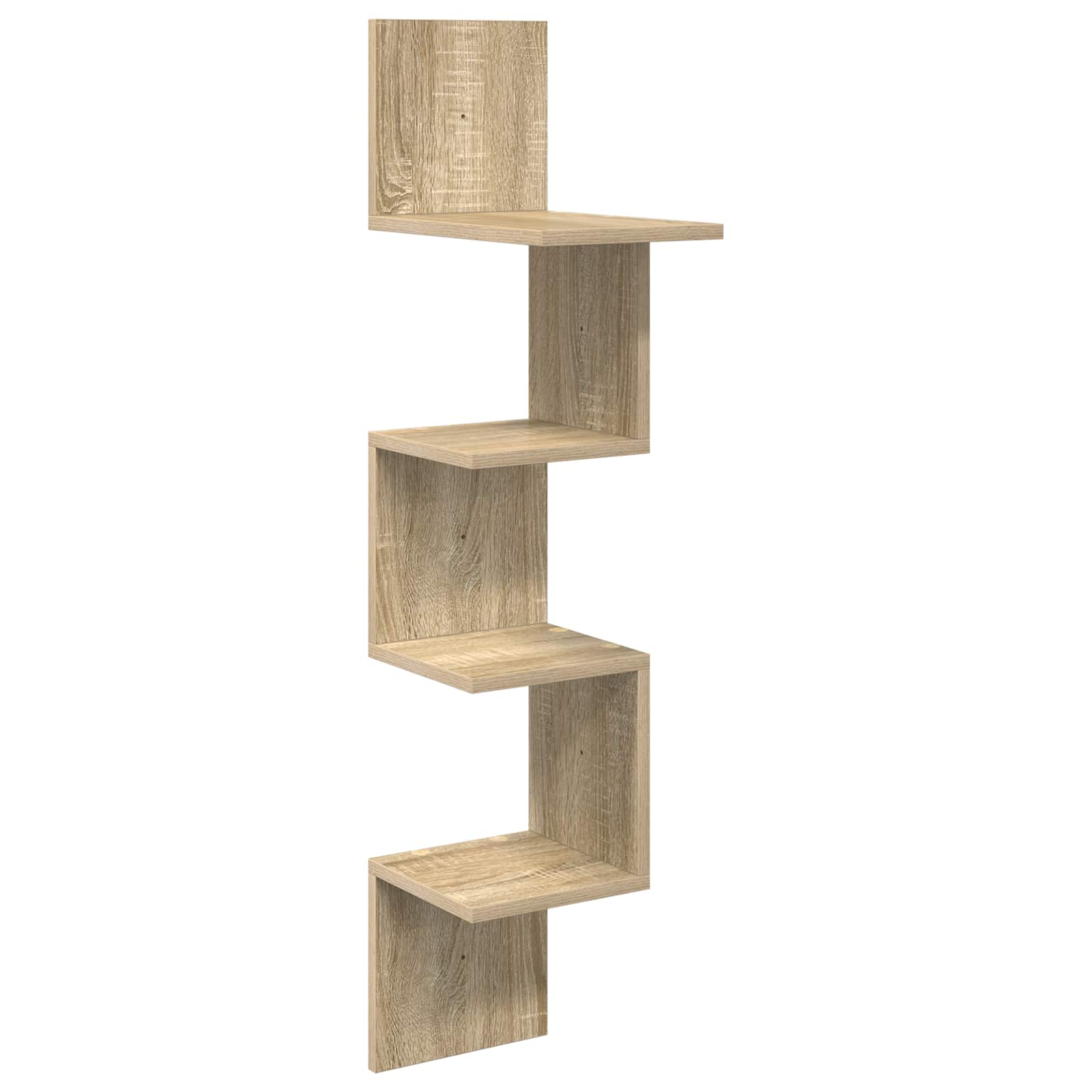 Wall Shelf Wall-Mounted Brown 32 x 21 x 107 cm Engineered Wood