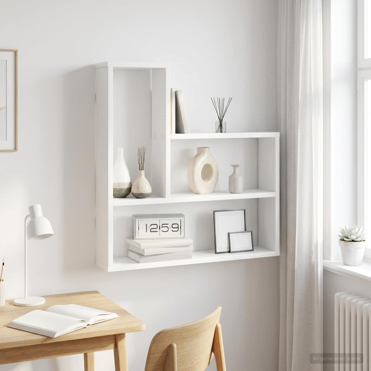 Wall Shelf White 60 x 11 x 60 cm Engineered Wood