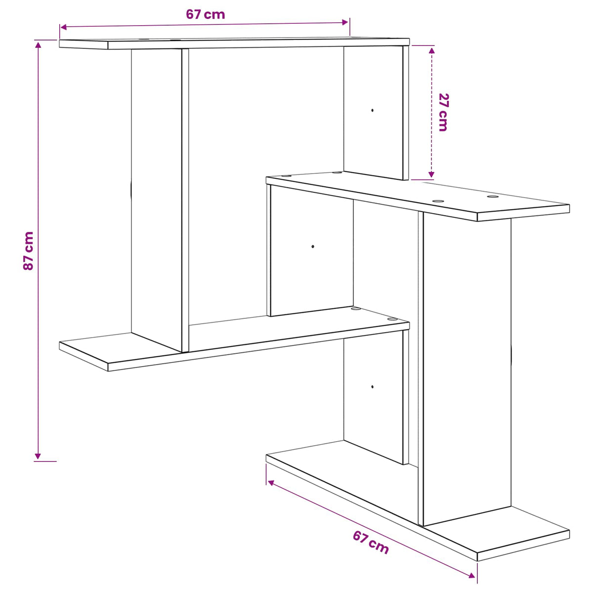 Wall Shelf Sonoma Oak 67 x 67 x 87 cm Engineered Wood