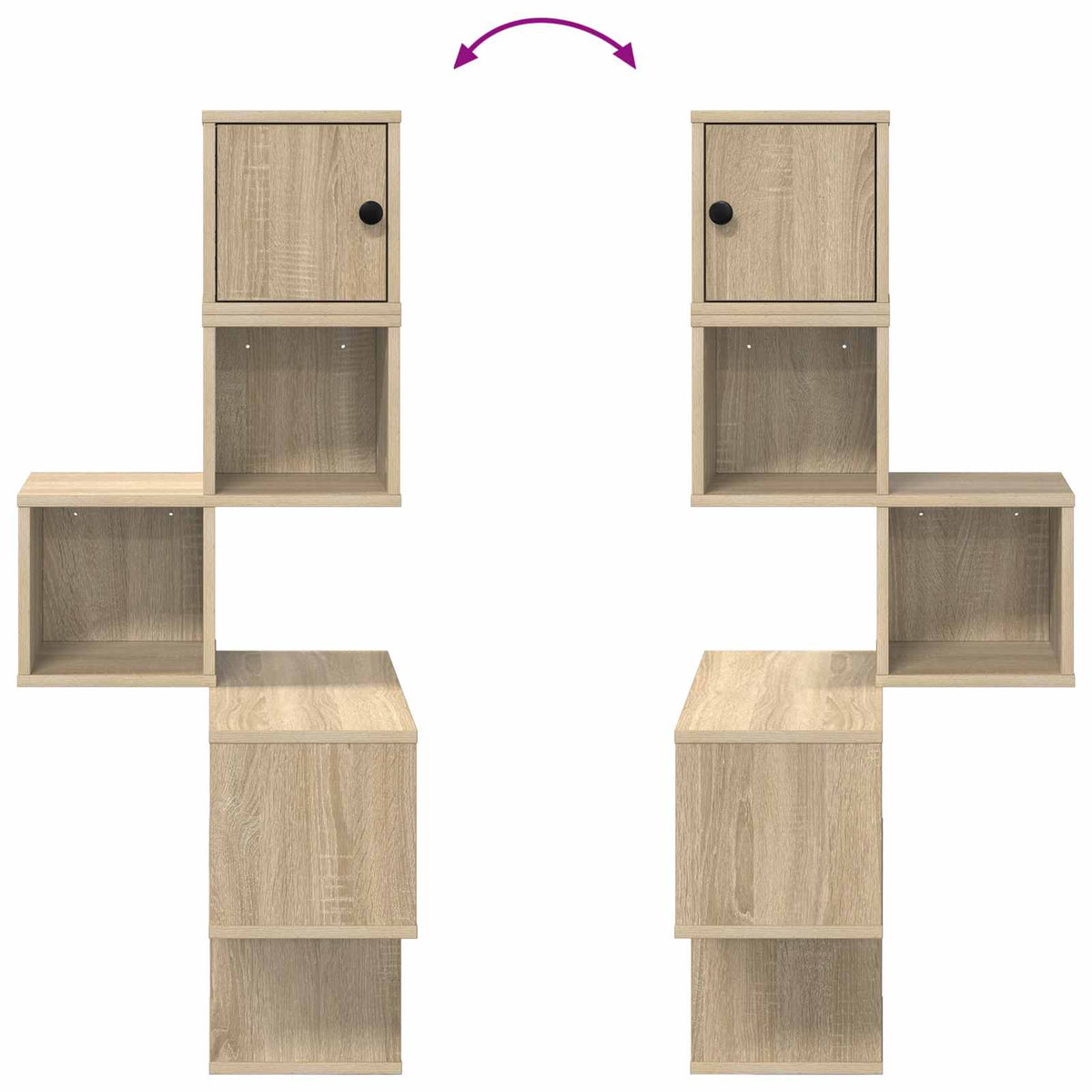 Wall Corner Shelf Sonoma Oak 48 x 48 x 120 cm Engineered Wood