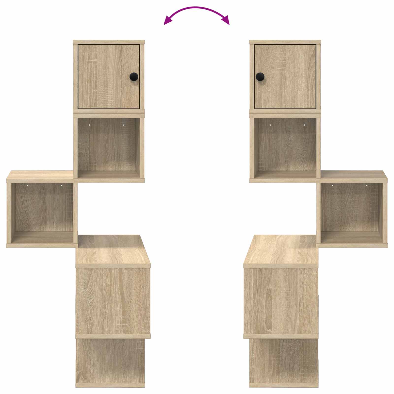 Wall Corner Shelf Sonoma Oak 48 x 48 x 120 cm Engineered Wood