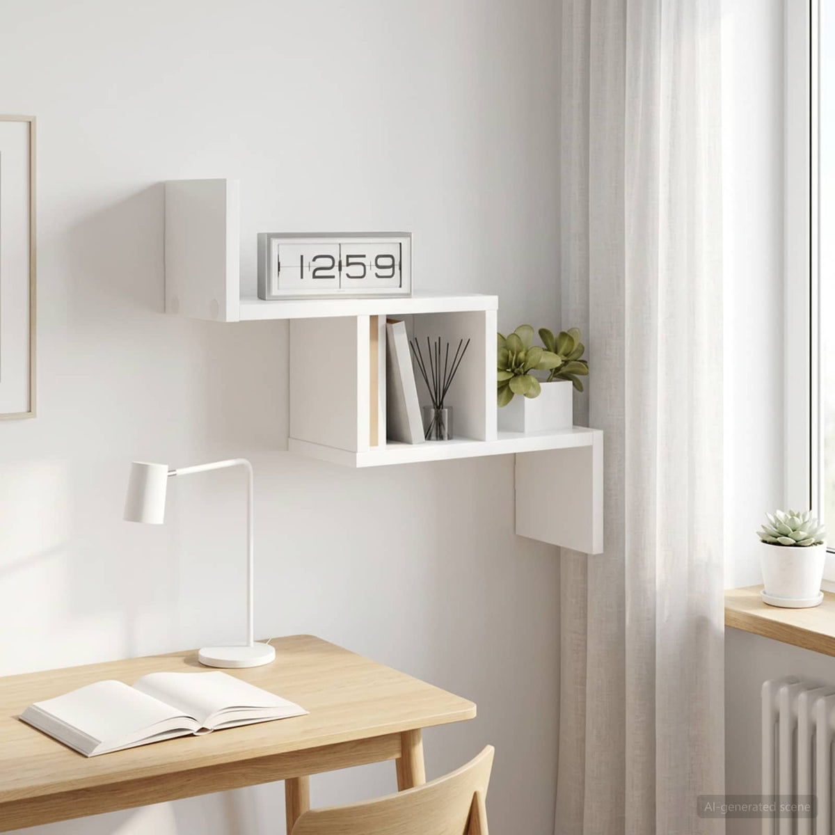 Wall Shelf White 48 x 15 x 42 cm Engineered Wood