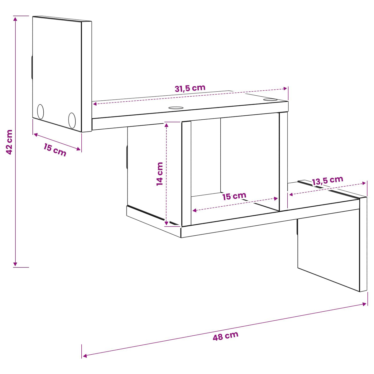 Wall Shelf Sonoma Oak 48 x 15 x 42 cm Engineered Wood