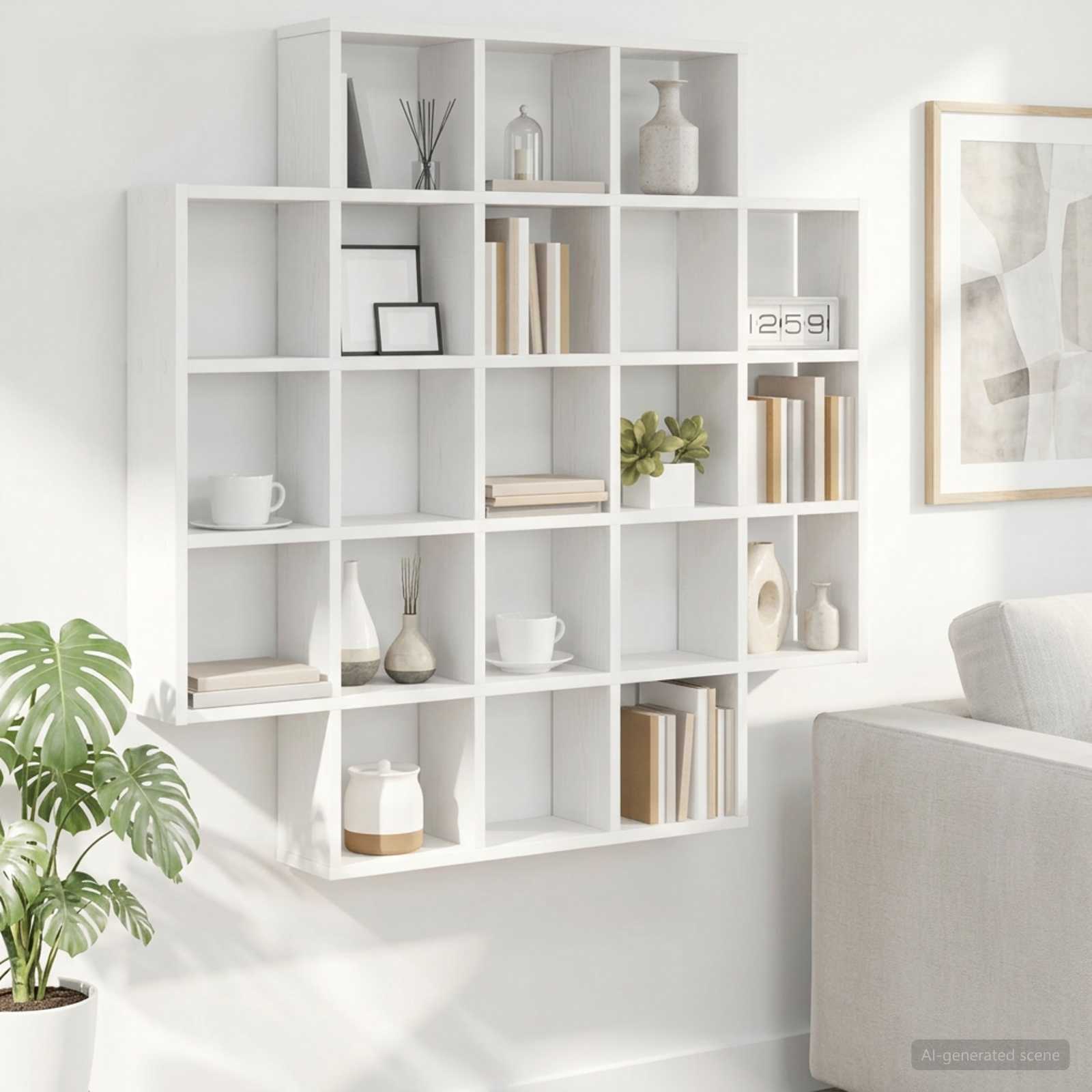 Wall Shelf White 100 x 13 x 100 cm Engineered Wood