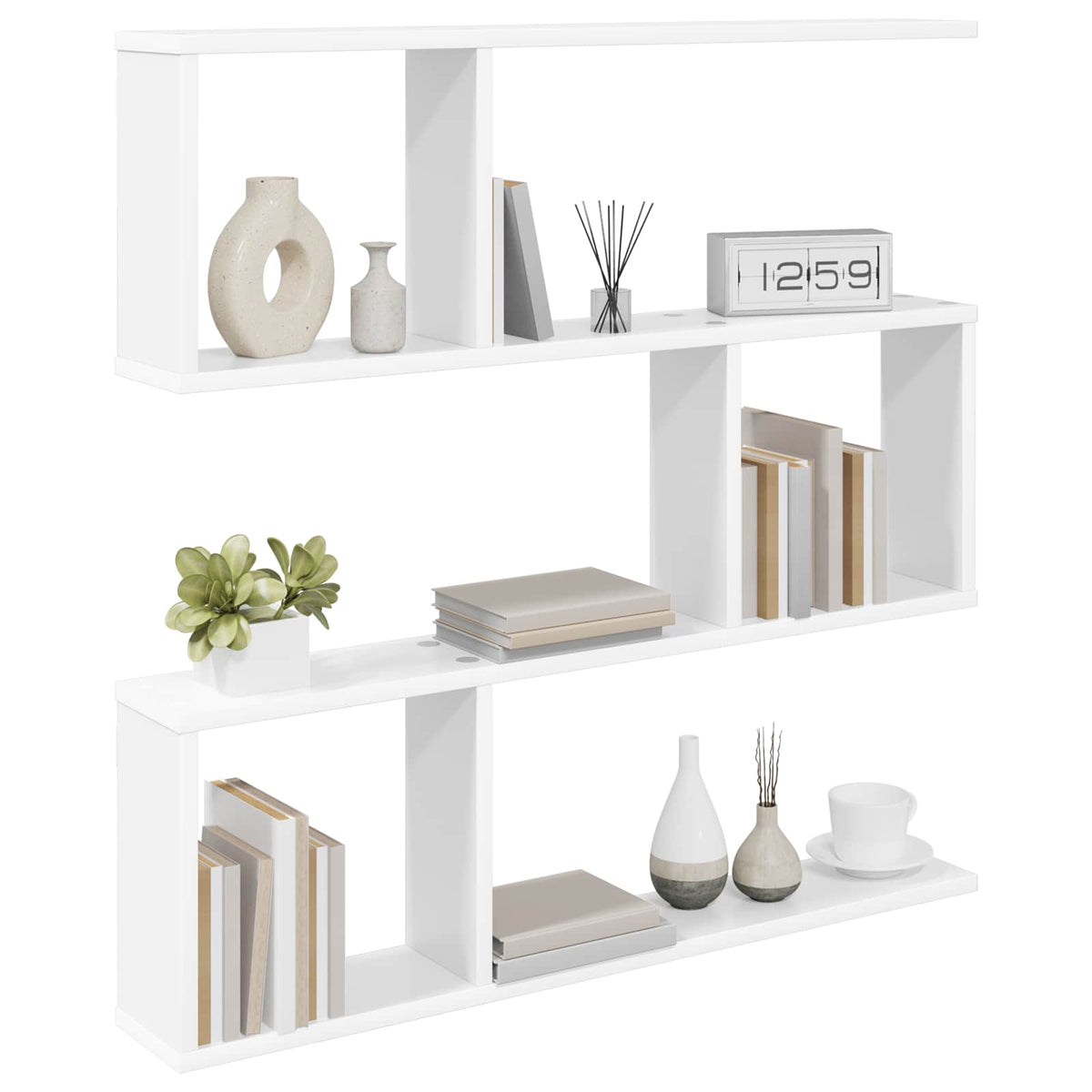 Wall Shelf White 80 x 12 x 79.5 cm Engineered Wood