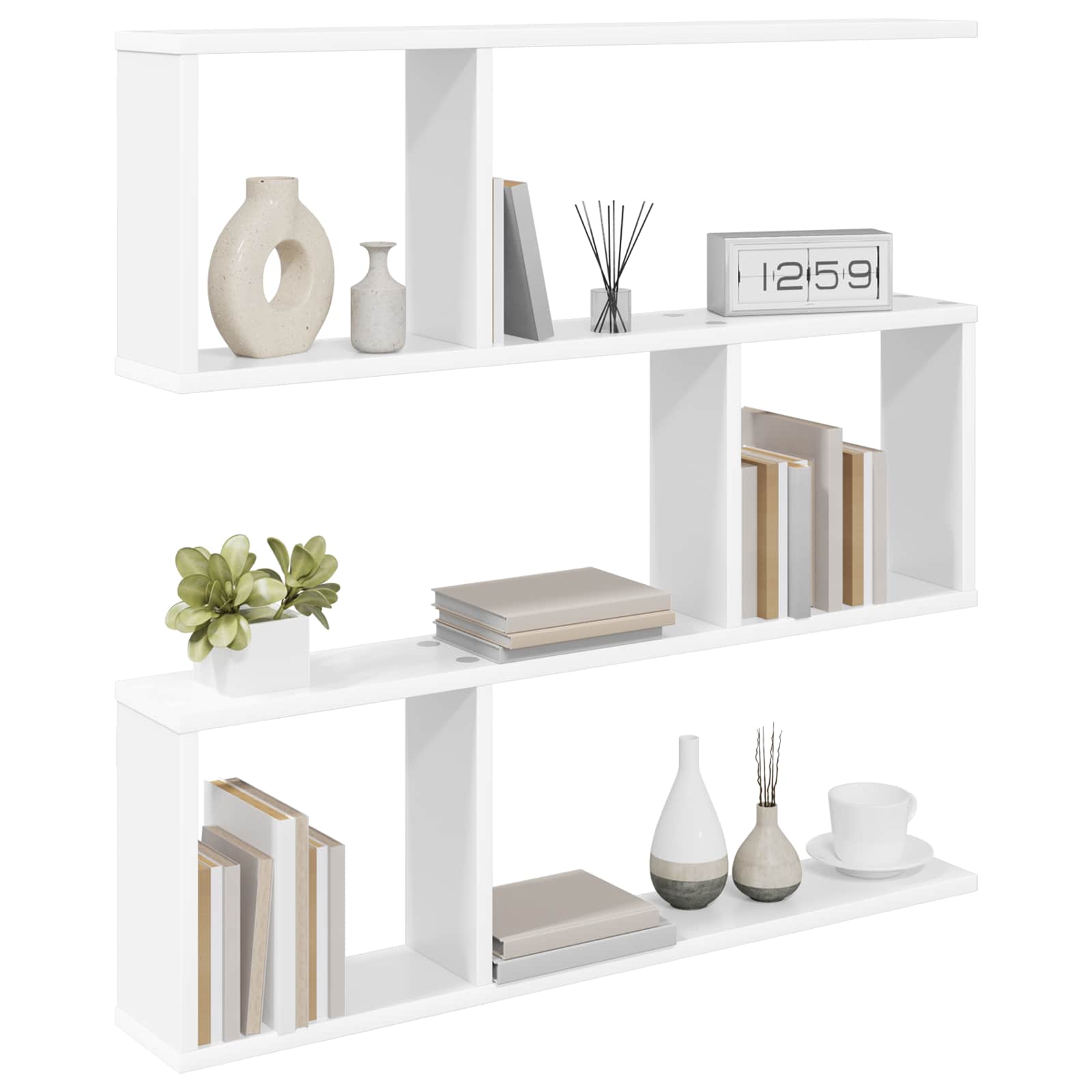 Wall Shelf White 80 x 12 x 79.5 cm Engineered Wood