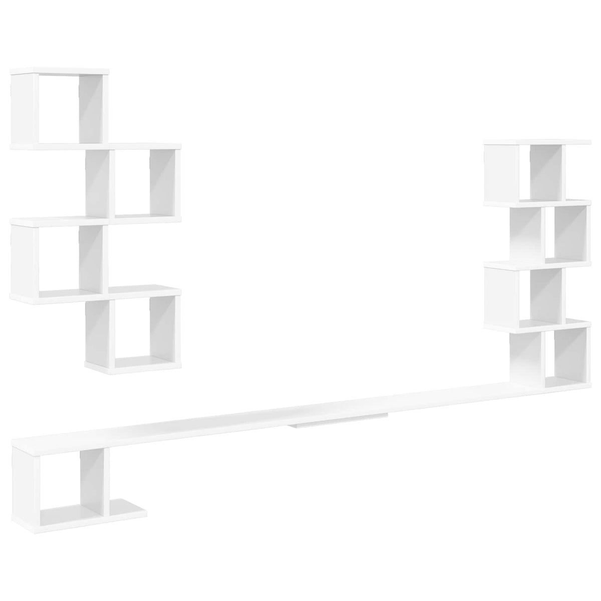 Wall-Mounted TV Shelf White 200 x 15 x 94 cm Engineered Wood